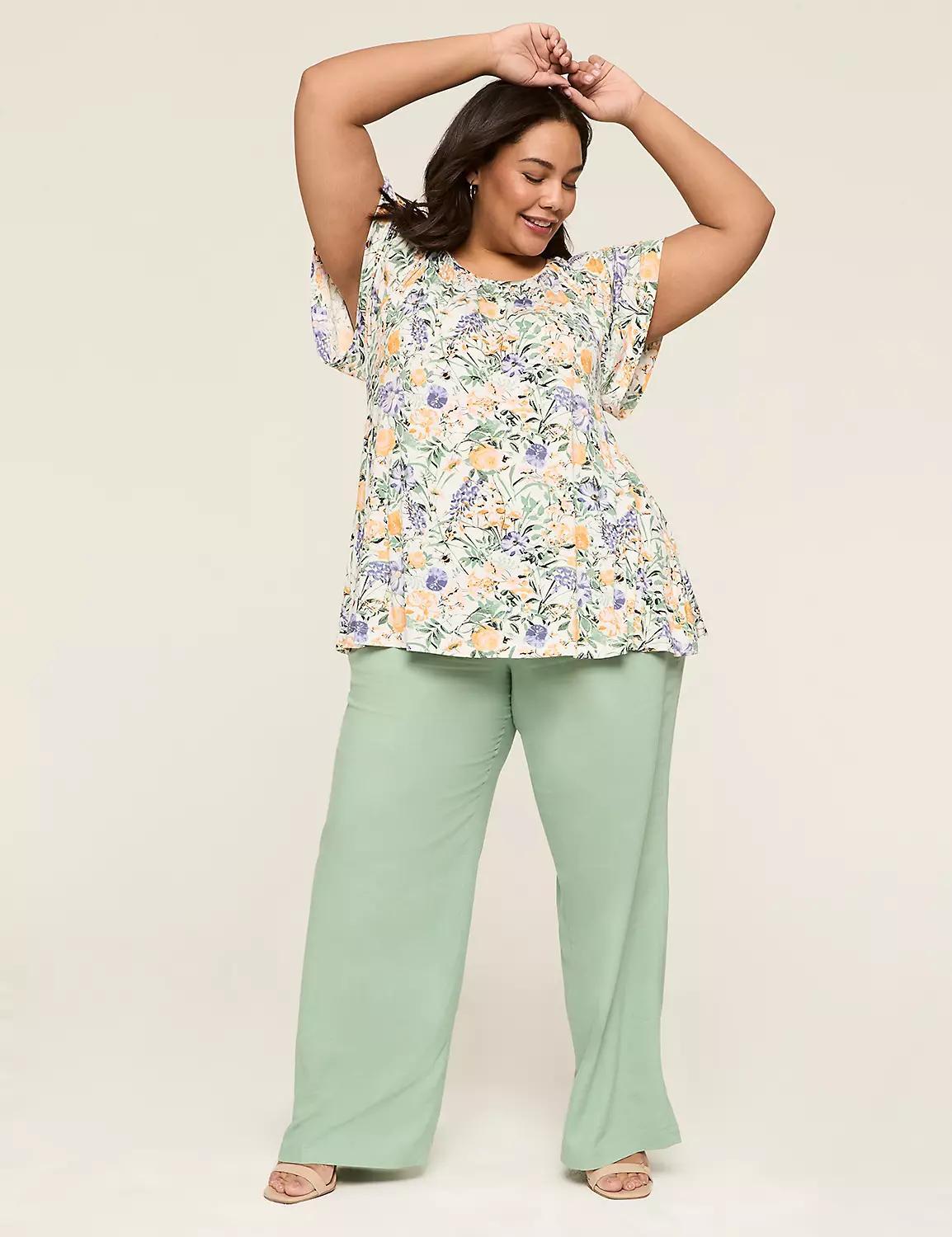 Swing Flutter-Sleeve Boatneck Top Product Image