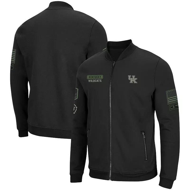 Men's Colosseum Black Wichita State Shockers OHT Military Appreciation High-Speed Bomber Full-Zip Jacket, Size: XL, Wst Black Product Image