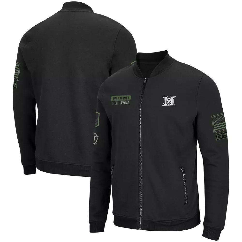 Men's Colosseum Black Wichita State Shockers OHT Military Appreciation High-Speed Bomber Full-Zip Jacket, Size: XL, Wst Black Product Image