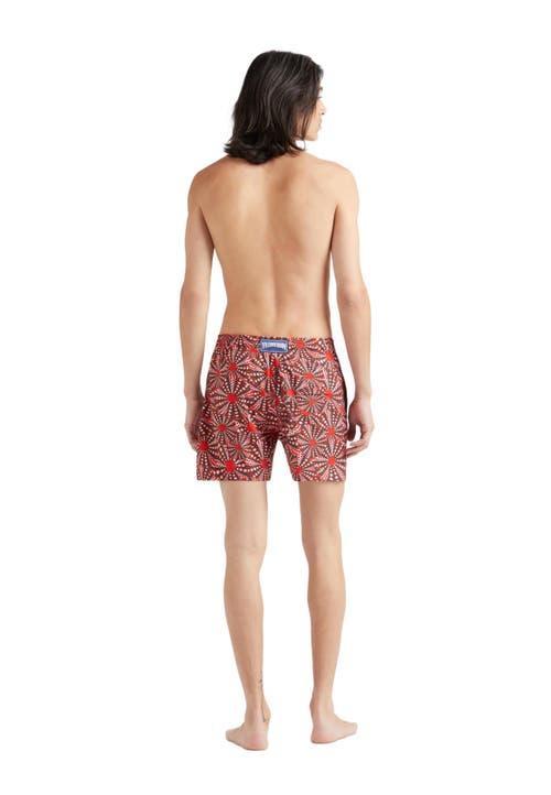 Vilebrequin Men's Oursinades Stretch Swim Trunks in Coquelicot at Nordstrom, Size Xx-Large Product Image