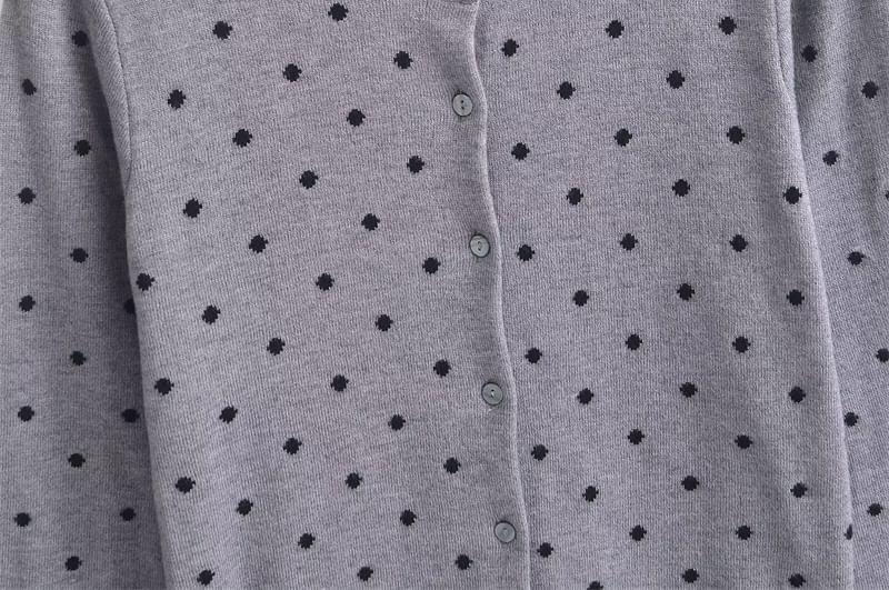 Round Neck Dotted Cardigan Product Image