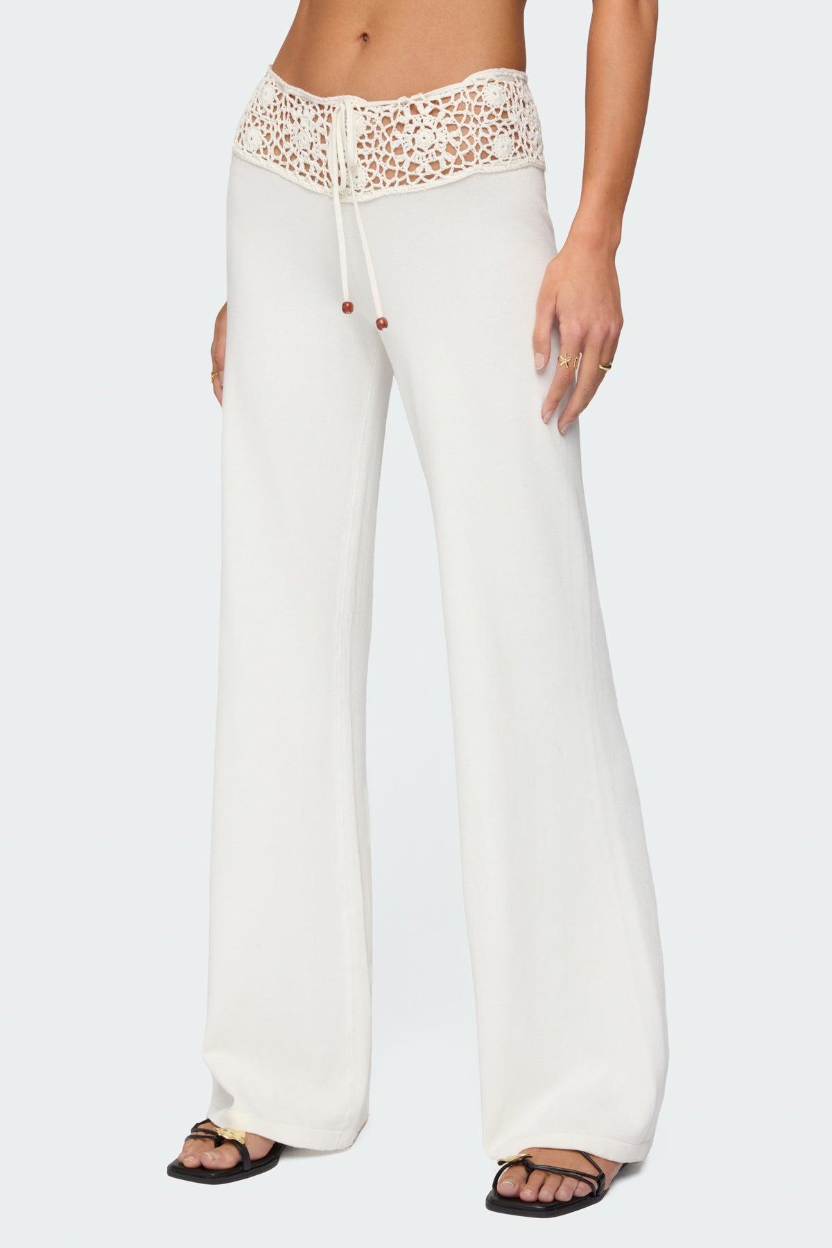 Kirsty Crochet Waist Knit Pants Product Image