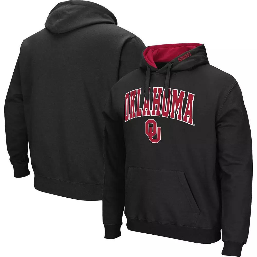Men's Colosseum Black Oklahoma Sooners Arch & Team Logo 3.0 Pullover Hoodie, Size: Small Product Image
