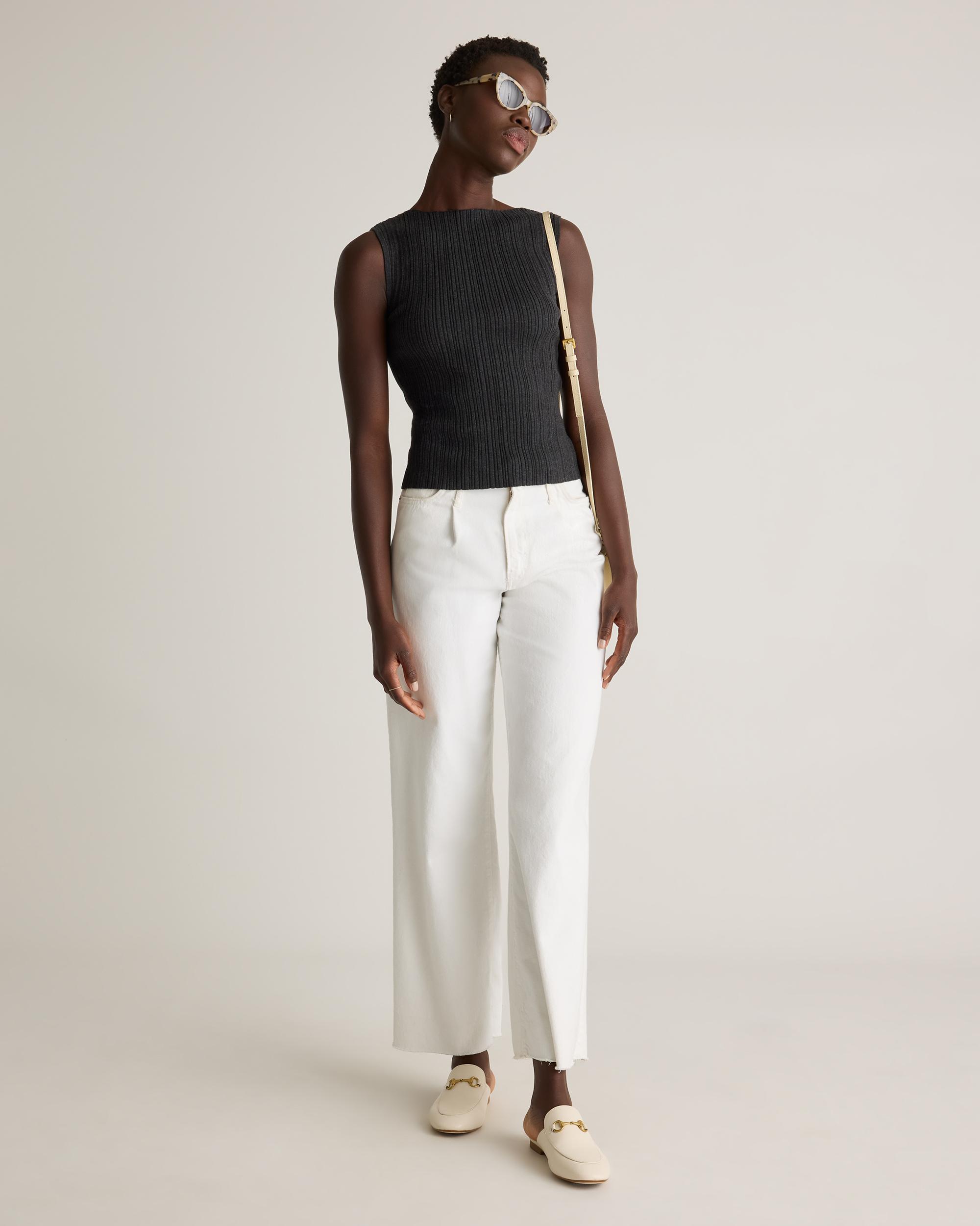 Quince | Women's Cotton Cashmere Ribbed Tank Top Size XS Product Image
