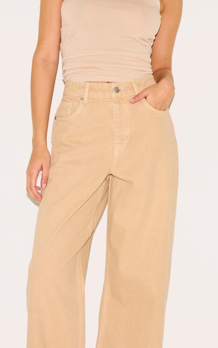 Taupe Turn Up Hem Jeans Product Image