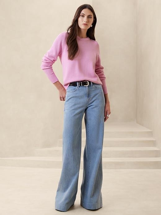 Cotton-Silk Crew-Neck Sweater Product Image