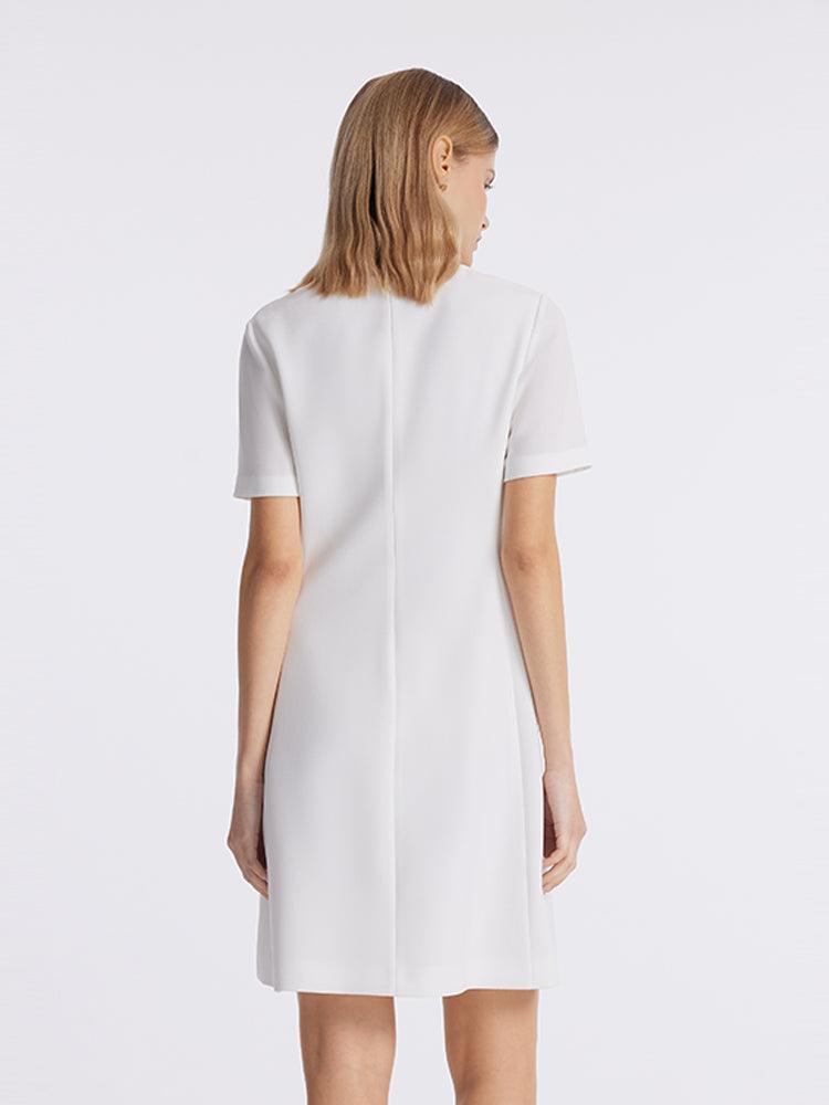 Triacetate Square Neck Double-Breasted Women Mini Dress Product Image
