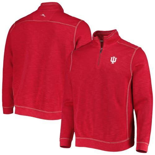 Men's Tommy Bahama Crimson Indiana Hoosiers Sport Tobago Bay Tri-Blend Mock Neck Half-Zip Jacket at Nordstrom, Size X-Large Product Image
