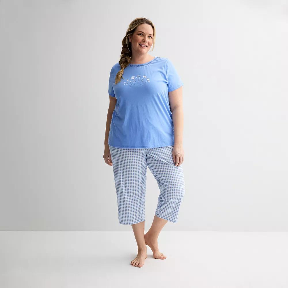 Plus Size Croft & Barrow® Mom's Day Pocket Sleep Set, Women's, Size: 1XL, Buffalo Gingham Product Image