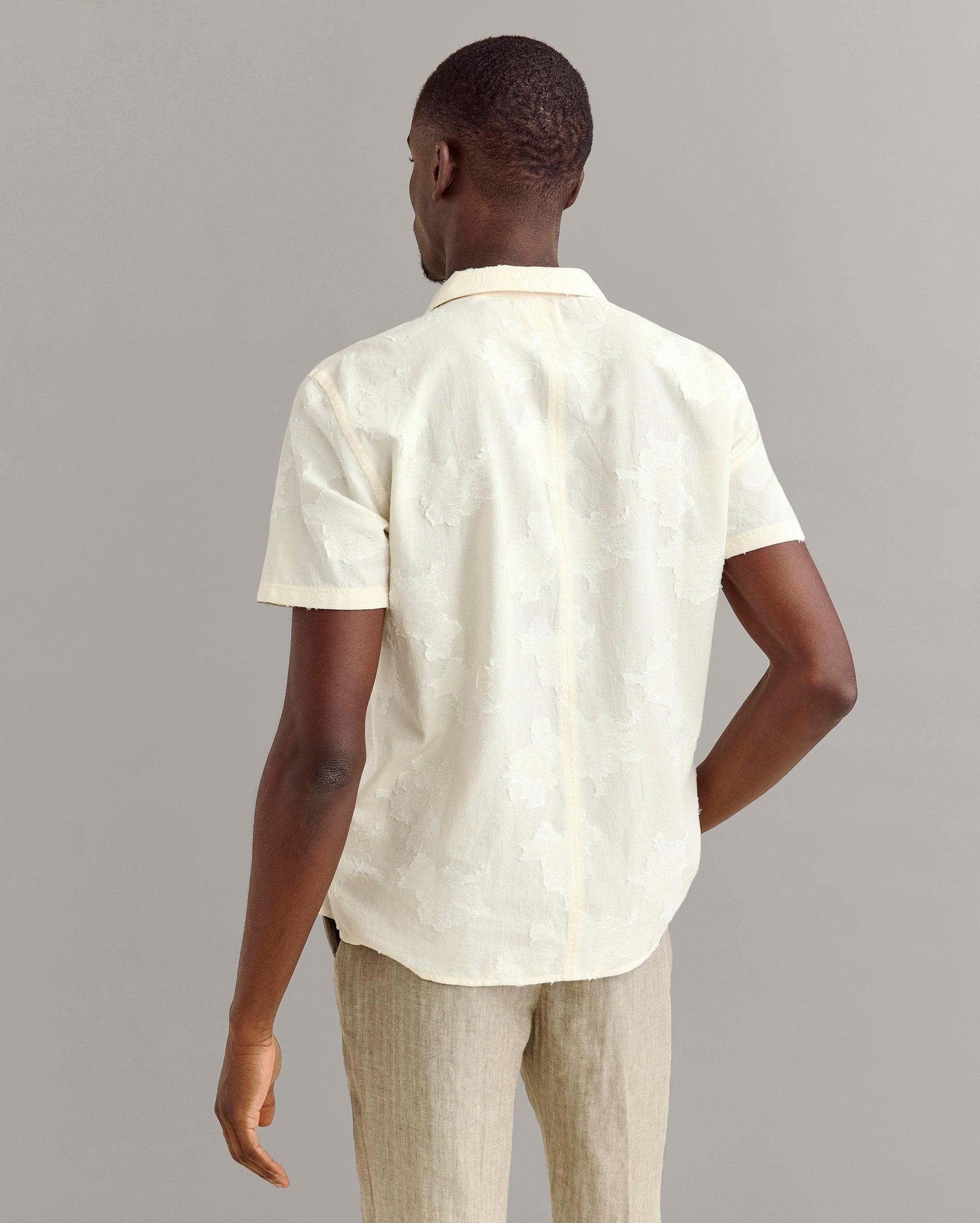 Short Sleeve Floral Jacquard Shirt -  Product Image