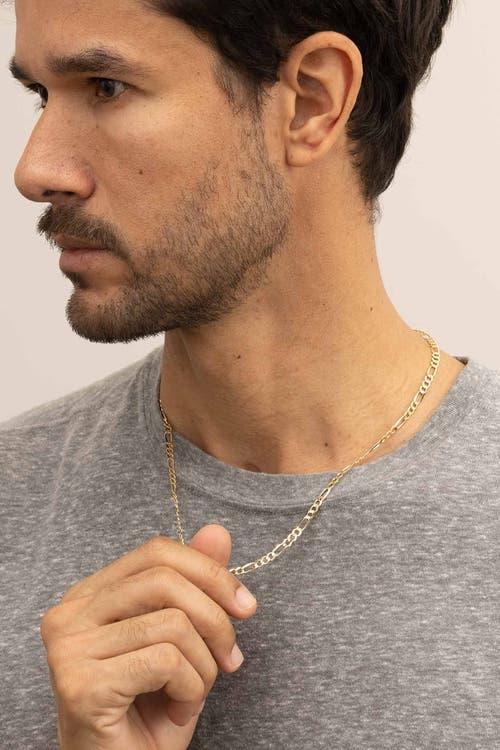 Mens 14K Yellow Solid Gold Florentine Figaro Bold Chain Product Image