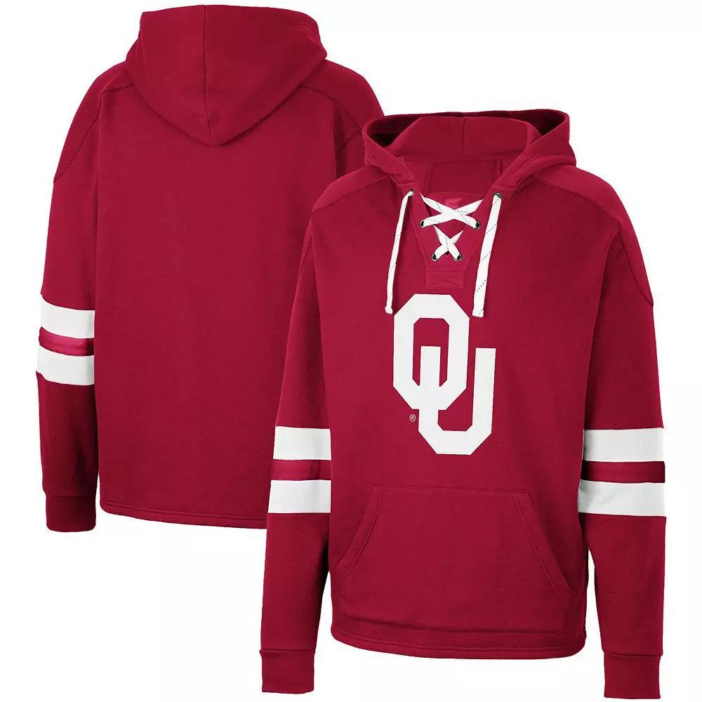 Men's Colosseum Crimson Oklahoma Sooners Lace-Up 4.0 Pullover Hoodie, Size: Small, Red Product Image