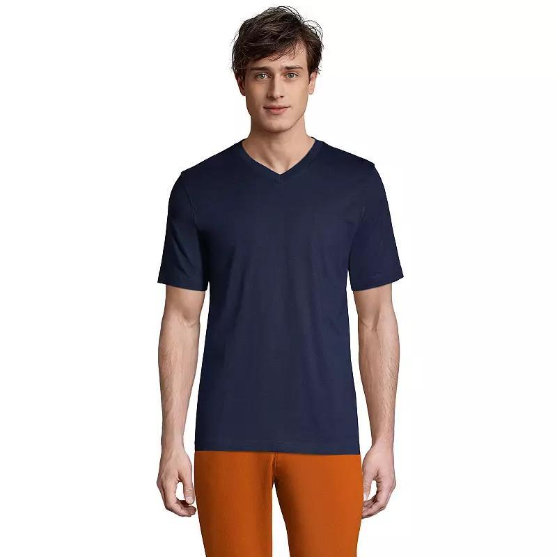 Men's Lands' End Super-T V-Neck Tee, Size: Large, Radiant Blue Product Image