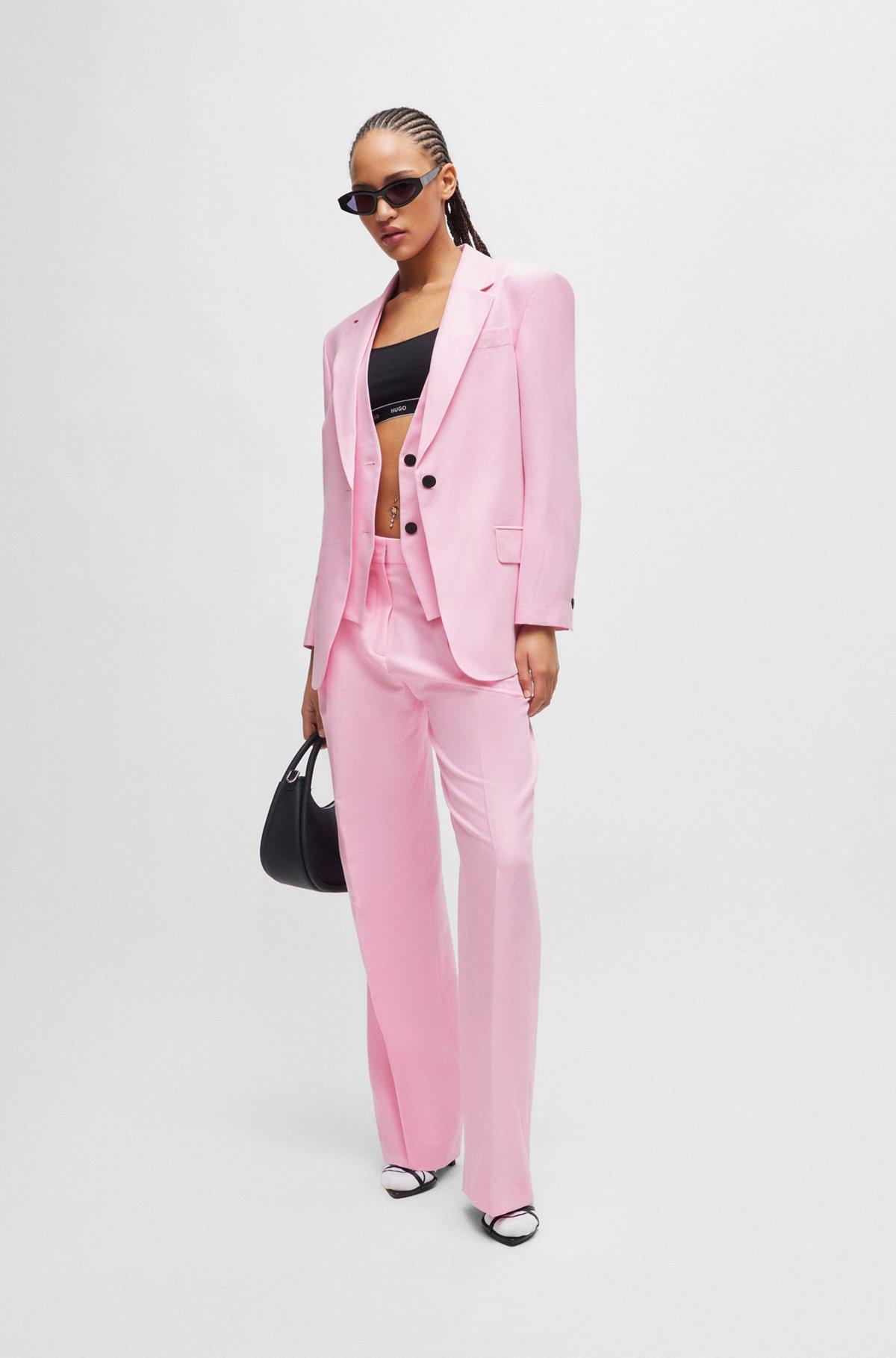 Oversize-fit jacket in stretch material with linen Product Image