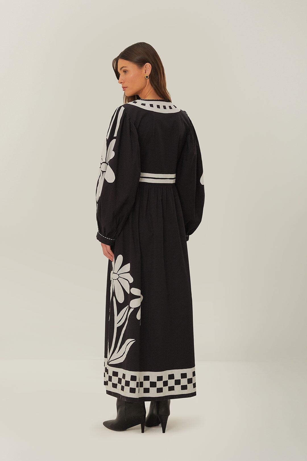 Black Nature Buttoned Maxi Dress Product Image