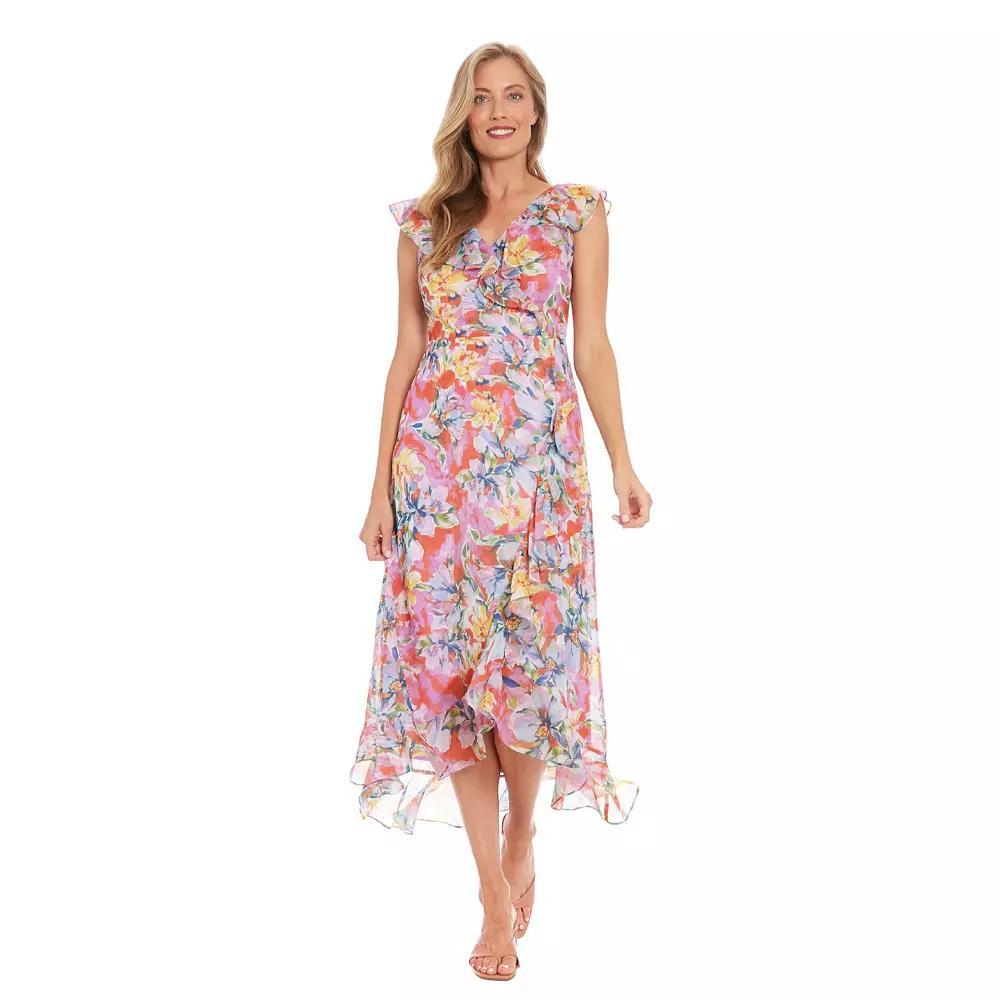 Petite London Times Ruffle Wrap Maxi Dress, Women's, Size: 8 Petite, Pink Product Image