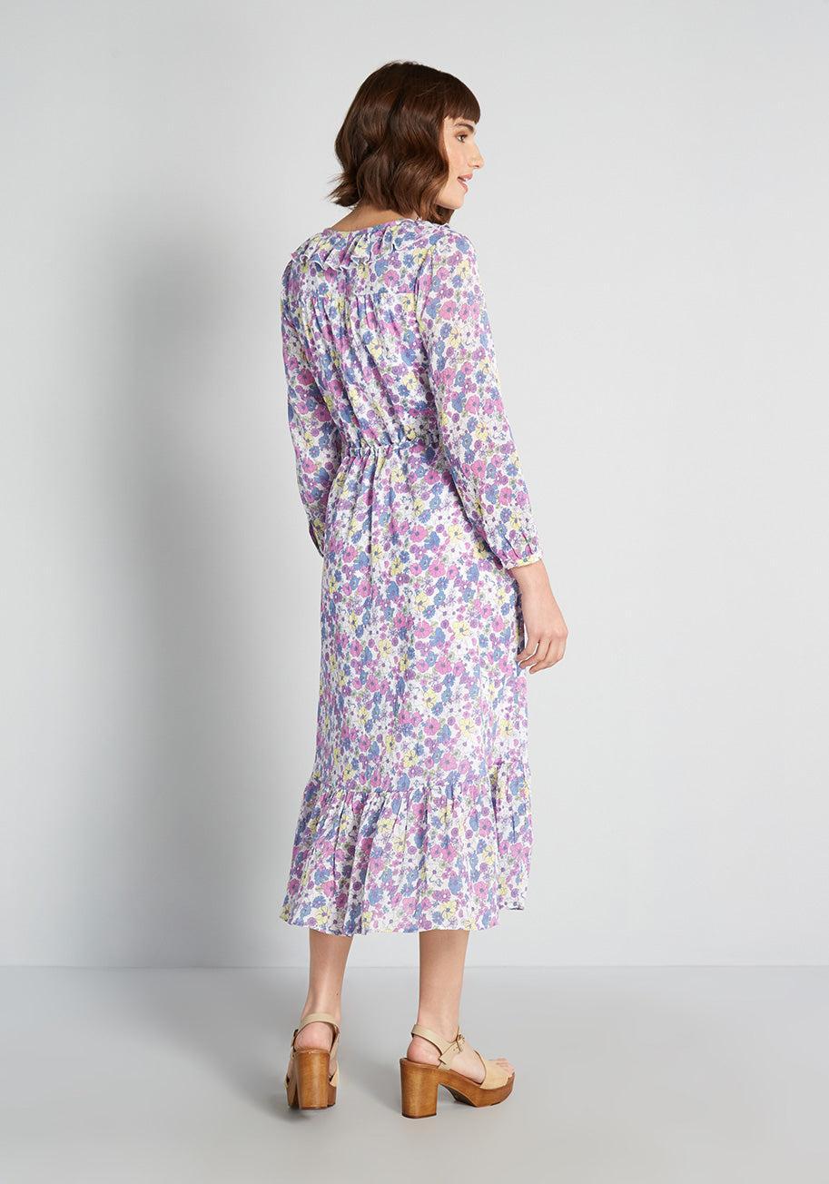 Ruffling For Flowers Midi Dress Product Image