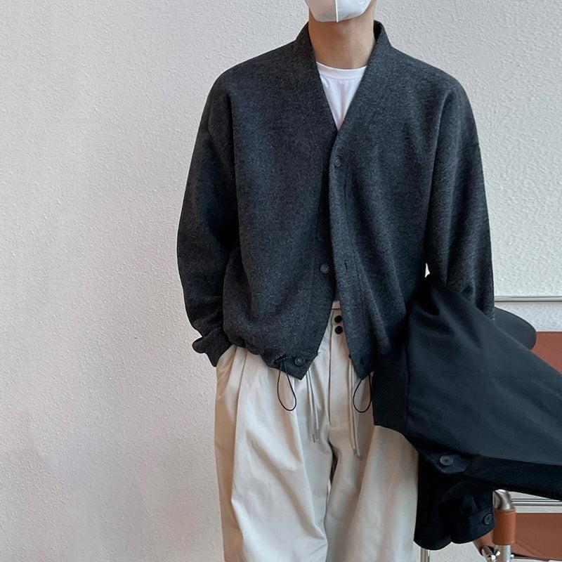 RT No. 5416 DARK GRAY KNITTED CARDIGAN JK Product Image