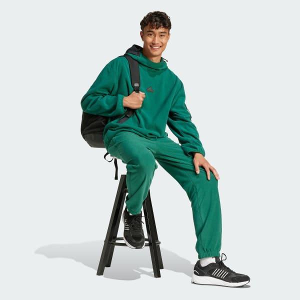 adidas City Escape Polar Fleece Pant Collegiate Green L Mens Product Image