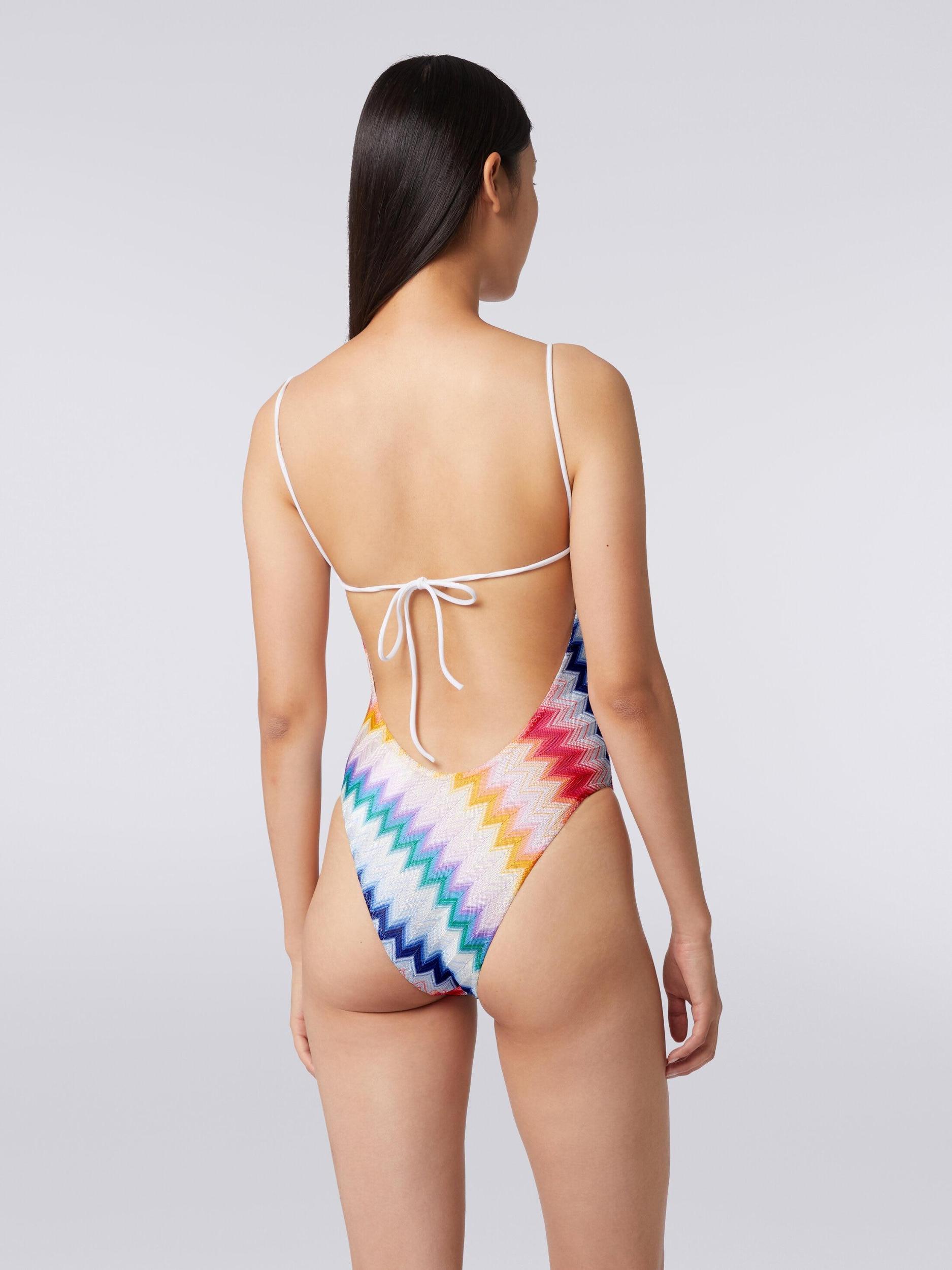 Zigzag one-piece swimming costume with lurex Product Image