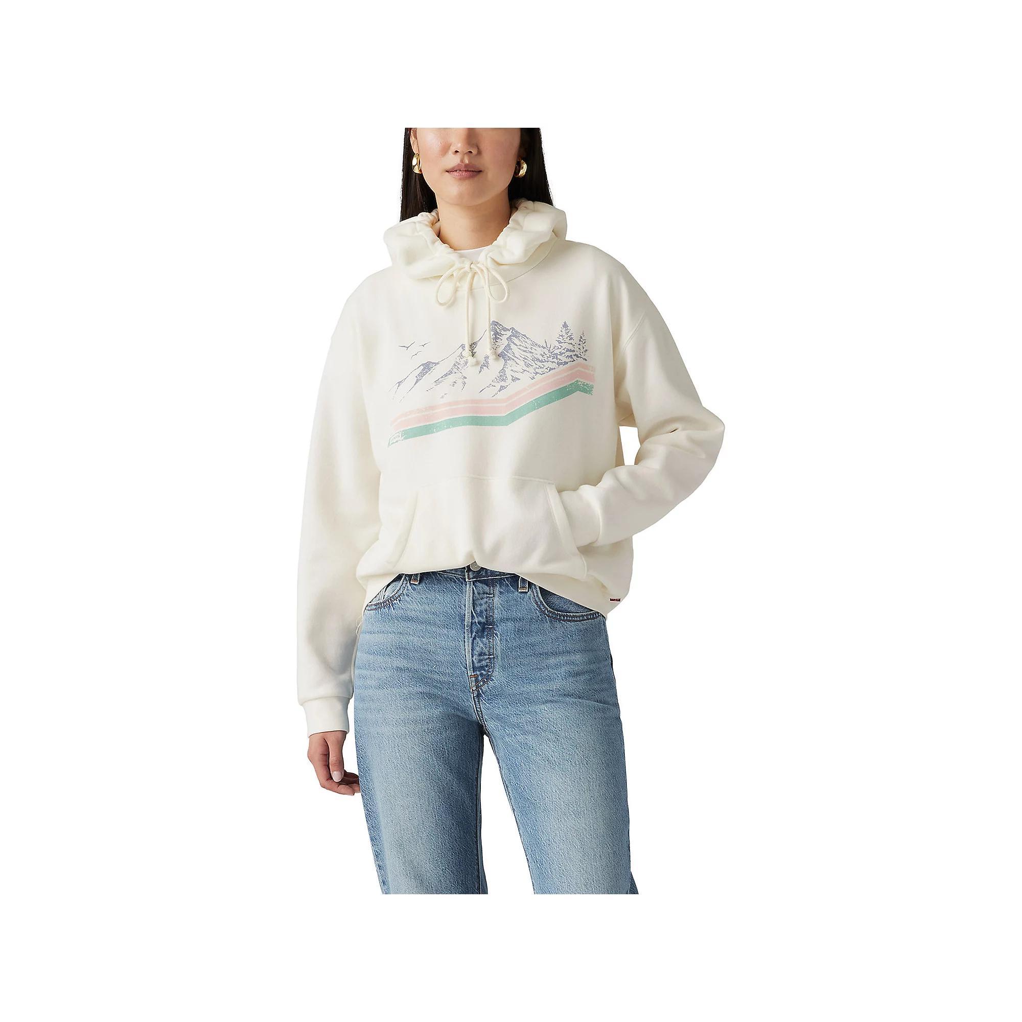 Women's Levi's® Standard Hoodie, Size: XS, Faded Mountain Stripe Product Image