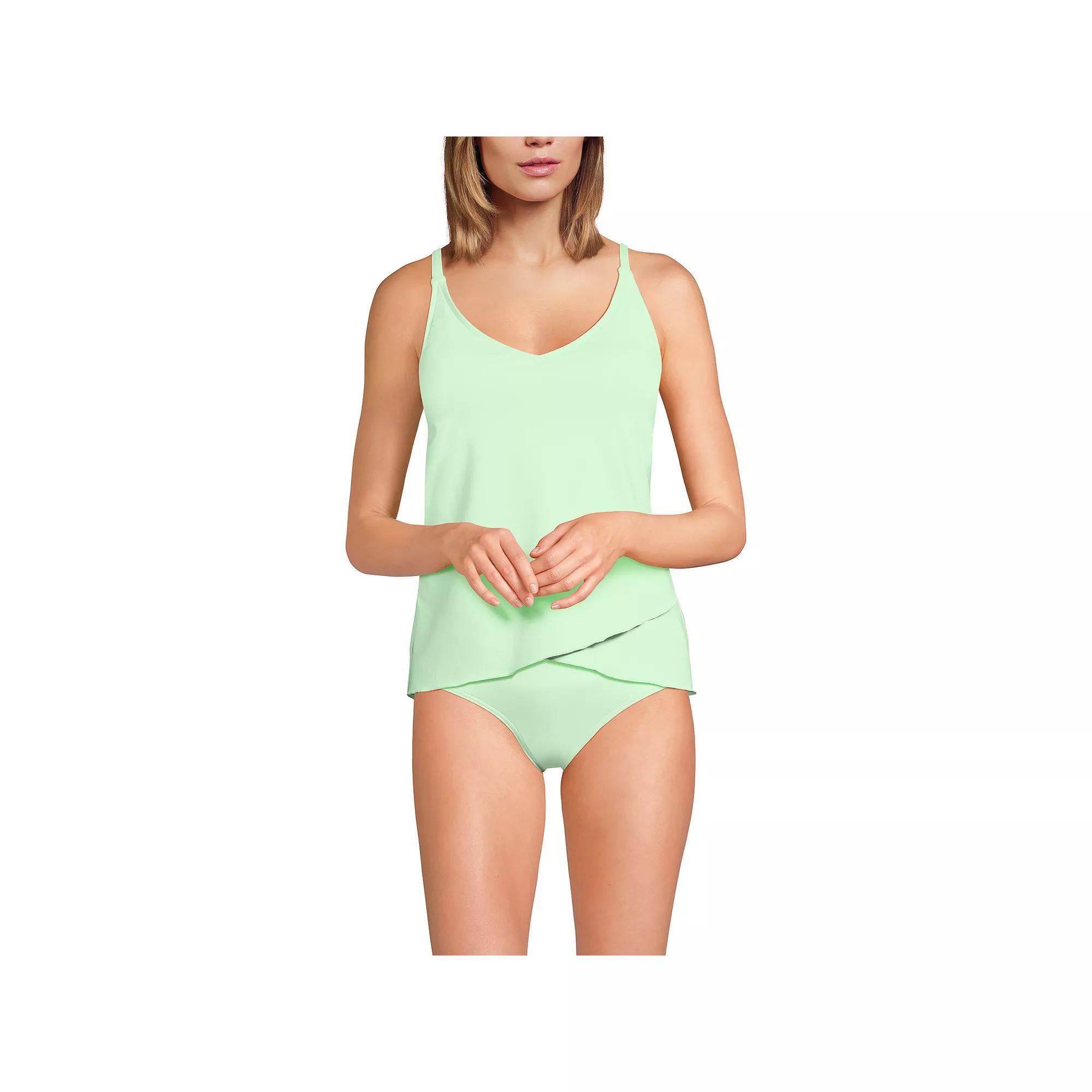 Women's Lands' End Chlorine Resistant Tulip Hem Tankini Swimsuit Top, Size: XS, Prism Pink Product Image