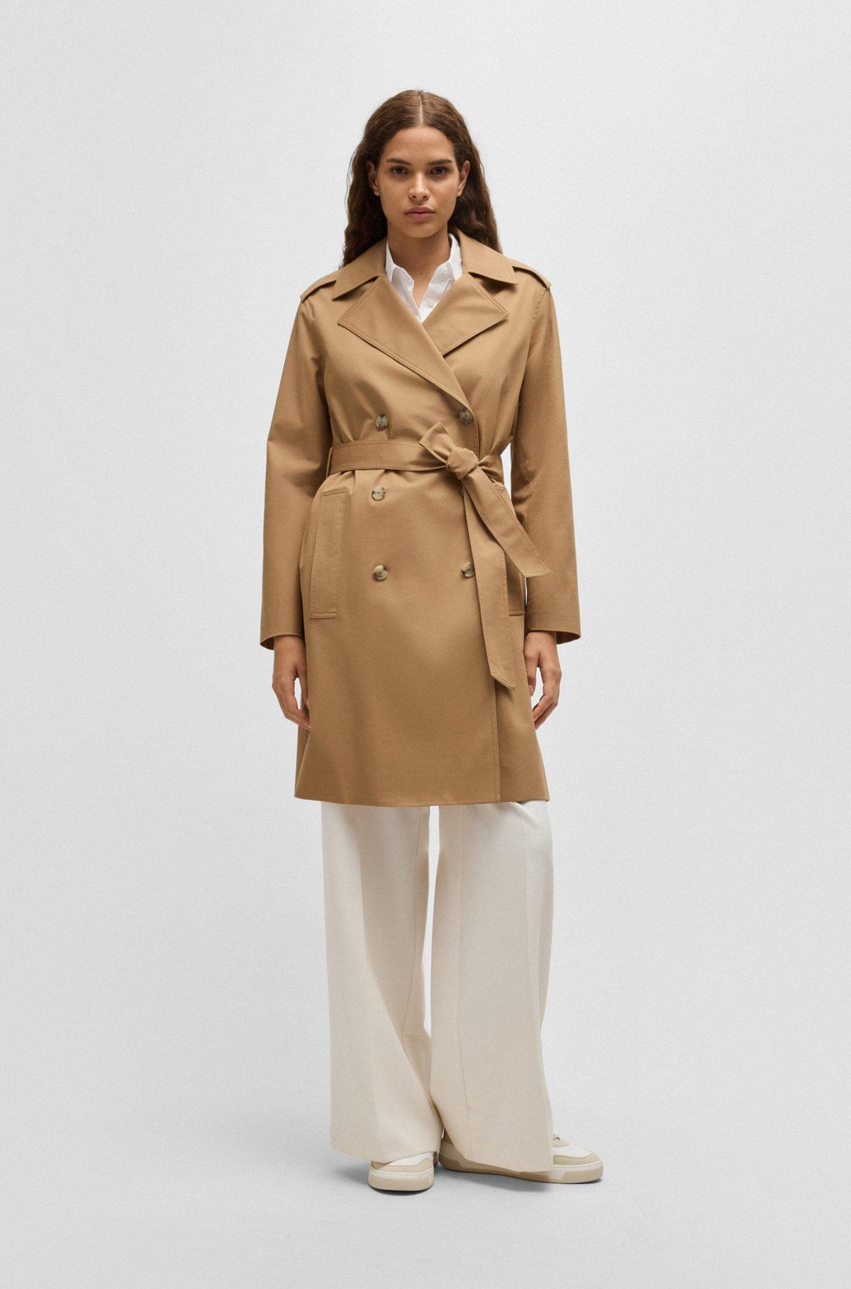 Water-repellent trench coat in stretch-cotton gabardine Product Image