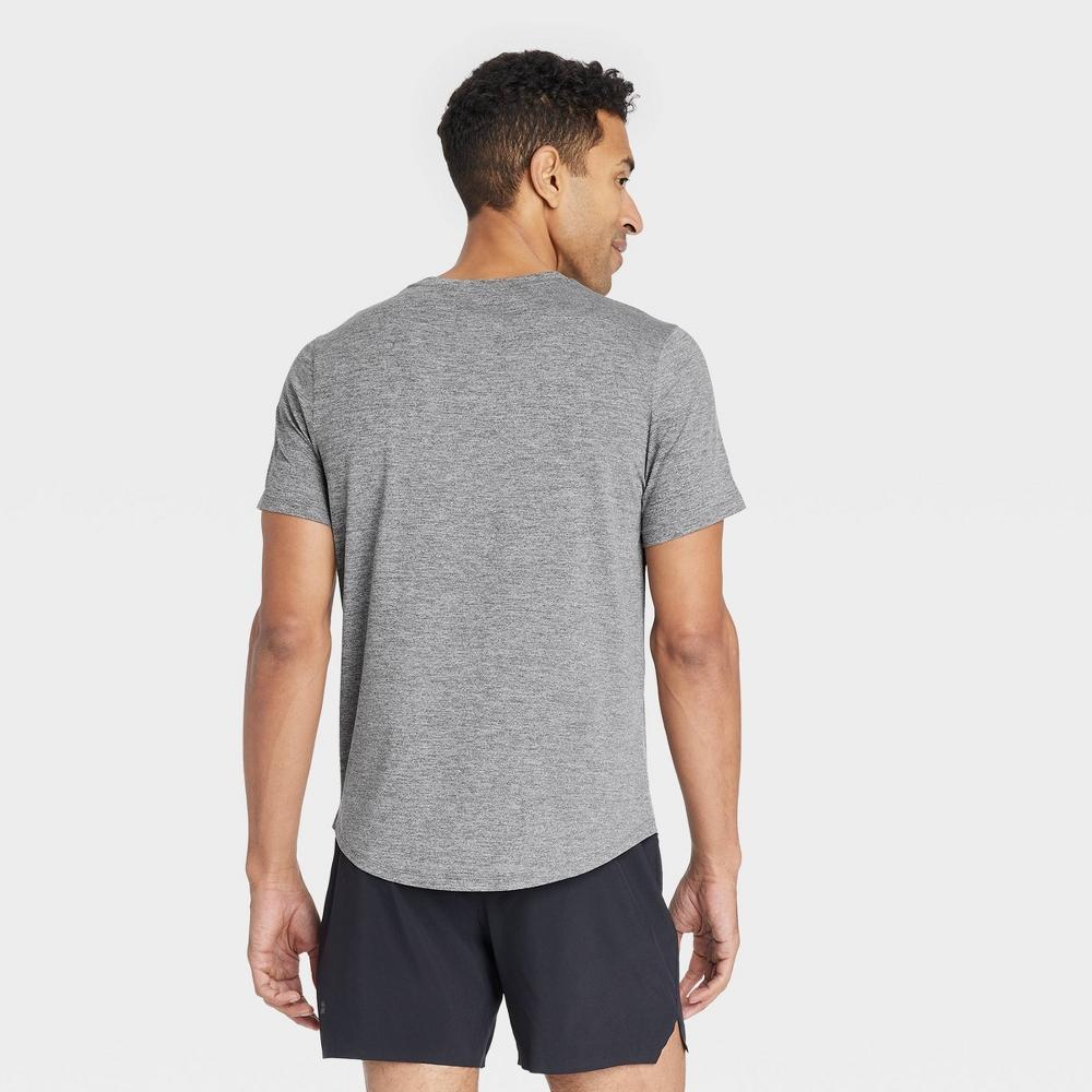 Mens Short Sleeve Soft Stretch T-Shirt - All In Motion Heathered S: Moisture Wicking, Quick Dry, 4-Way Stretch, UPF 50+ Product Image
