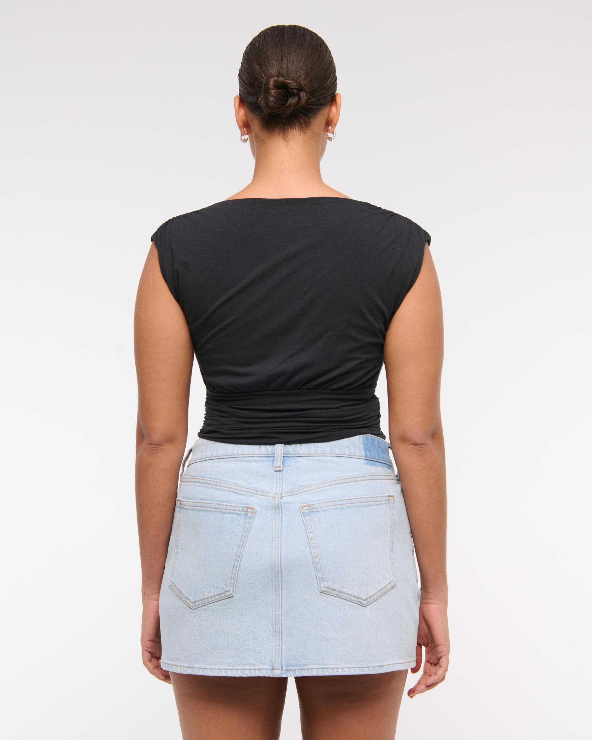 Curve Love Mid Rise Denim Mini Skirt Product Image