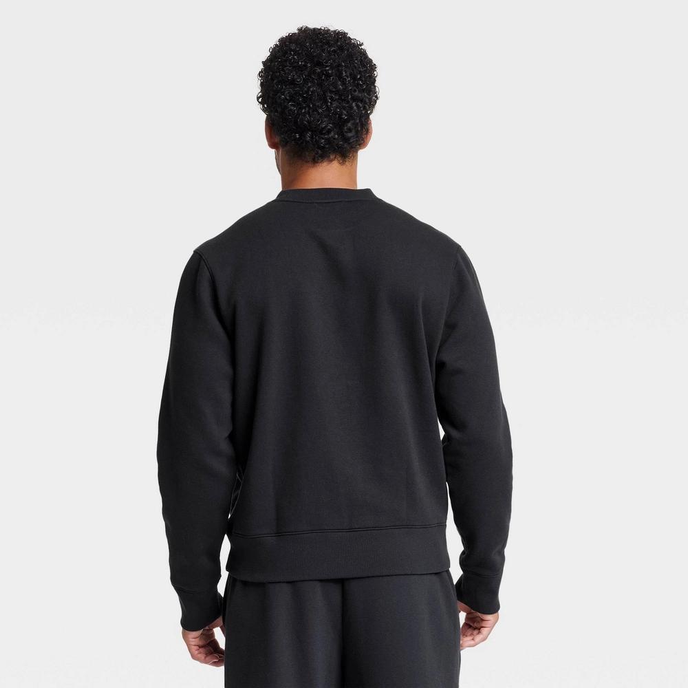 Mens Cotton Fleece Crewneck Sweatshirt - All In Motion Black Wash M Product Image