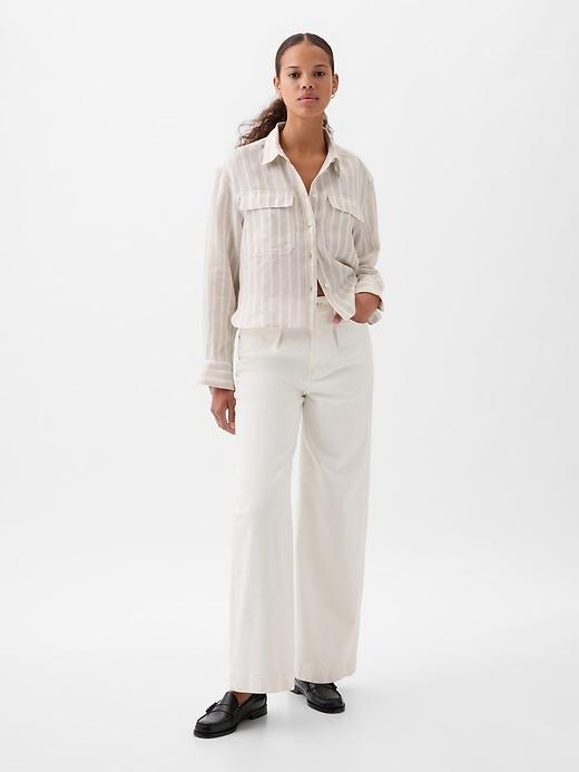 Organic Cotton Poplin Cropped Shirt Product Image