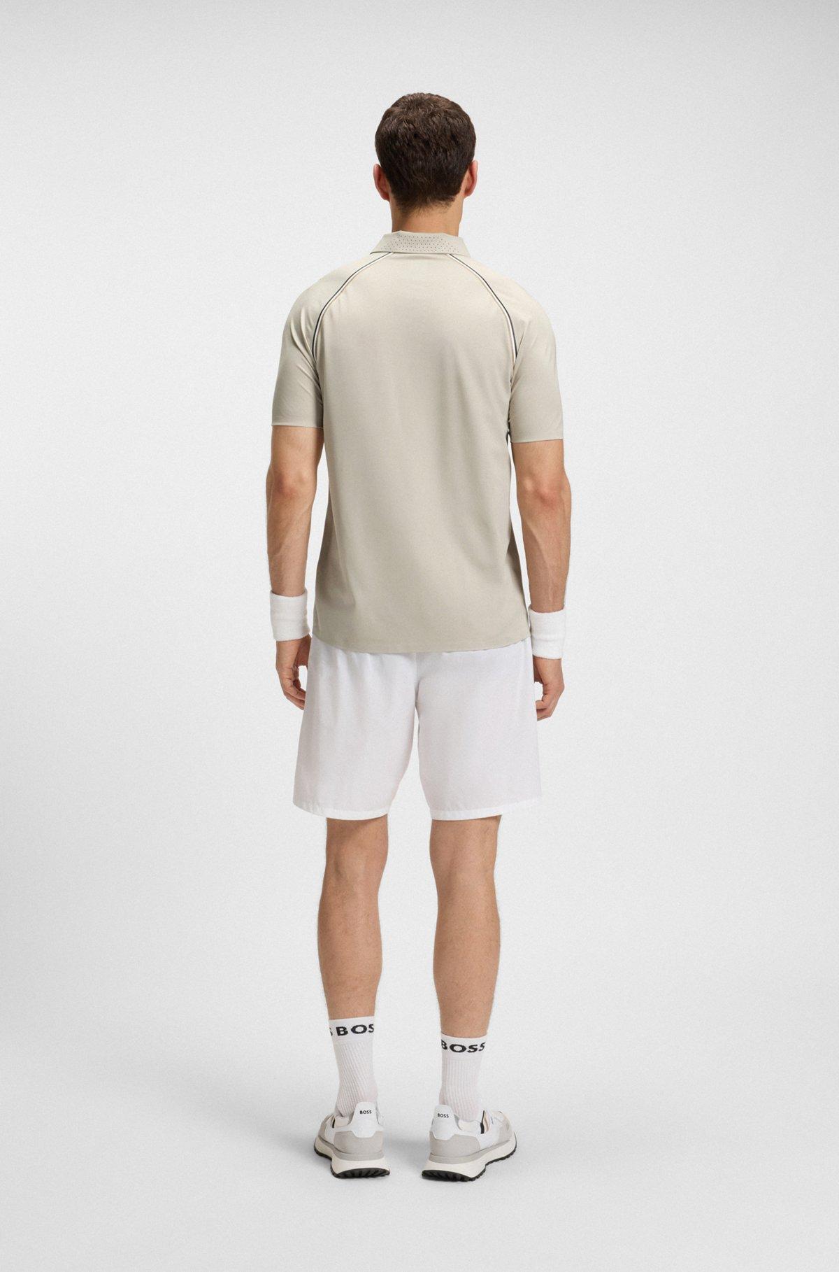 BOSS - Active slim-fit polo shirt with odor control - Light Beige Product Image