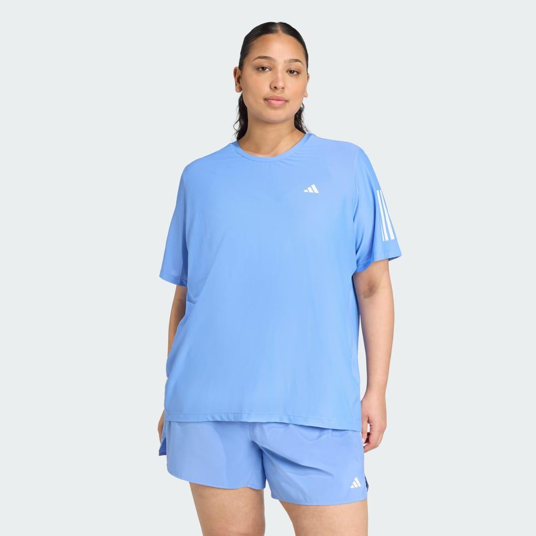 adidas Own The Run Tee (Plus Size) Pink Fusion 2X Womens Product Image