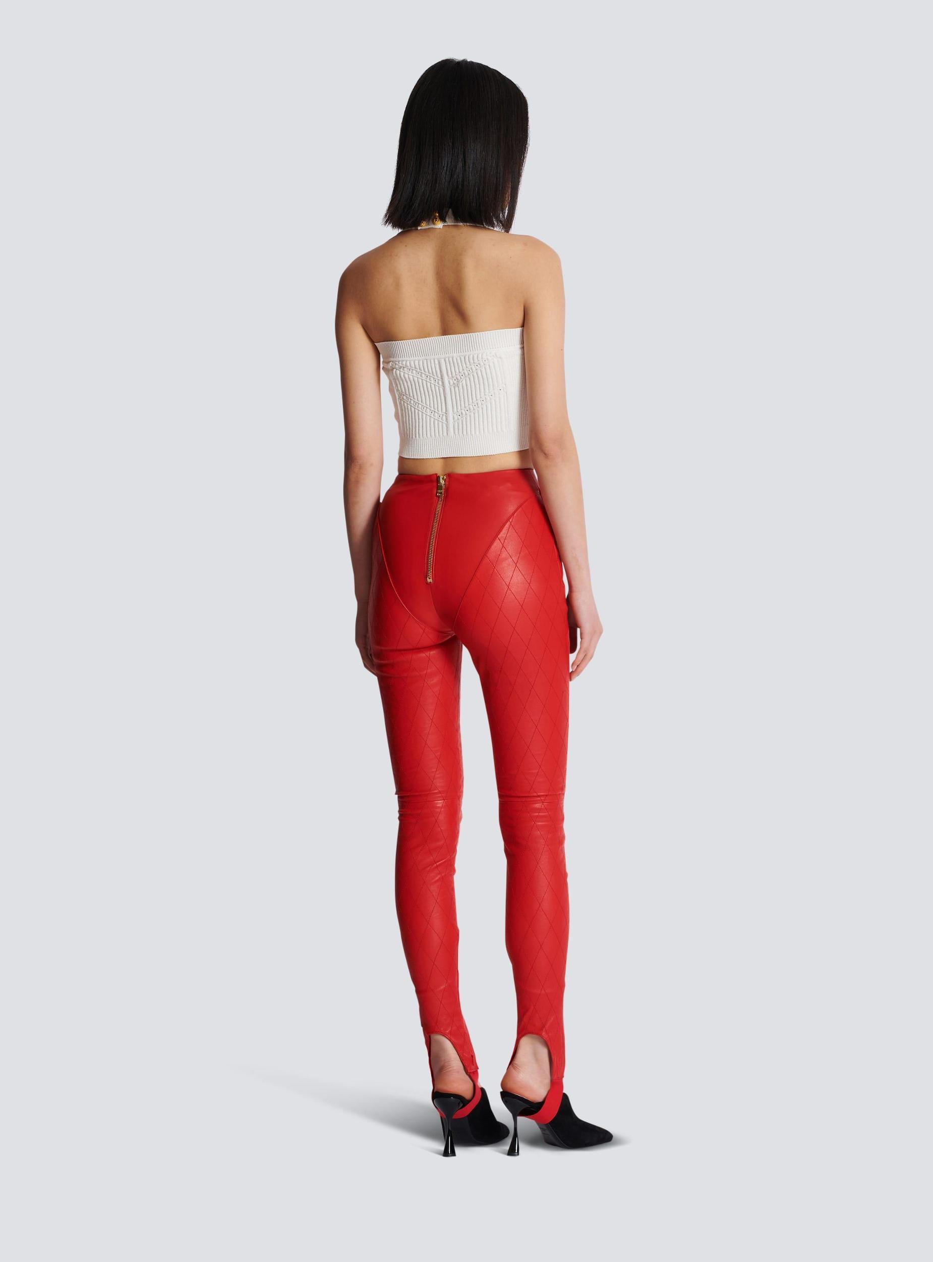 Topstitched leather leggings Product Image