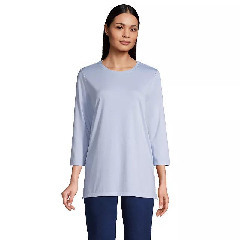 Women's Lands' End Supima Cotton Crewneck Tunic, Size: XL, Fresh Ivory Product Image