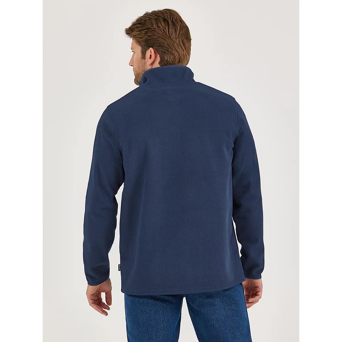 Men's Wrangler Quarter Zip Waffle Fleece Pullover in Monument Product Image