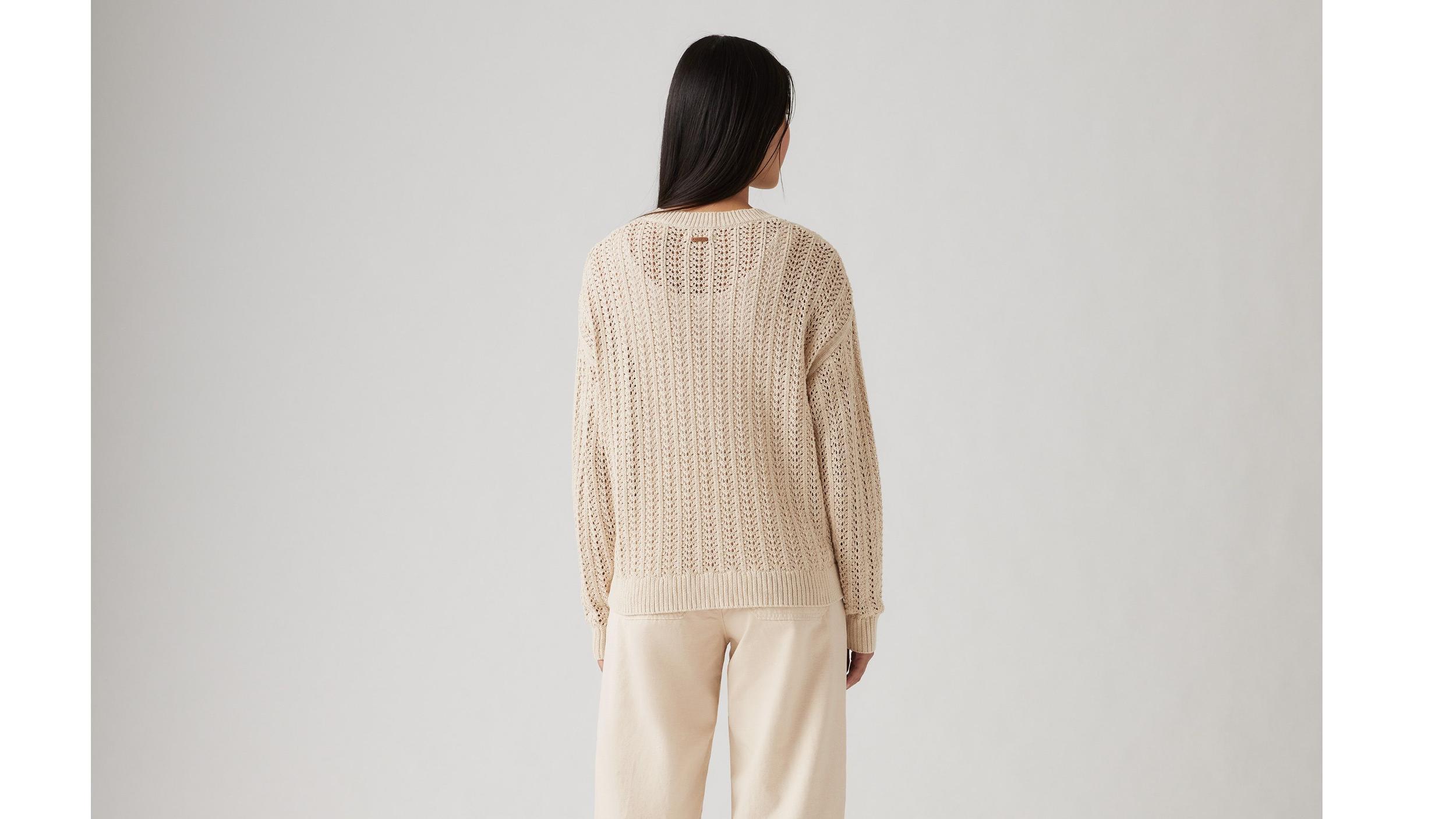 Sunrise Cotton Linen Crochet Sweater Product Image