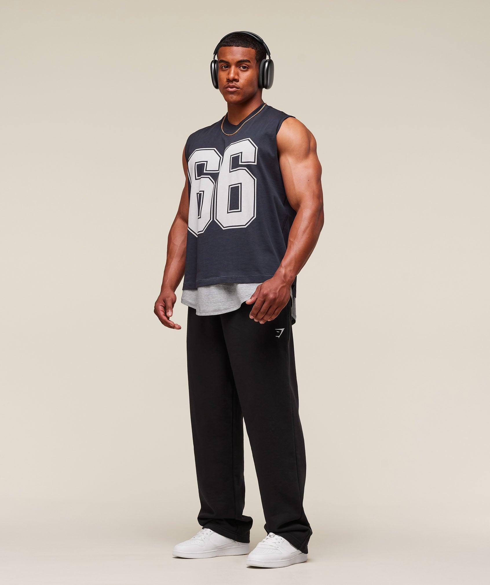 Gymshark GSLC 2in1 Reversible Tank - Light Grey Core Marl/Heavy Blue Male Product Image