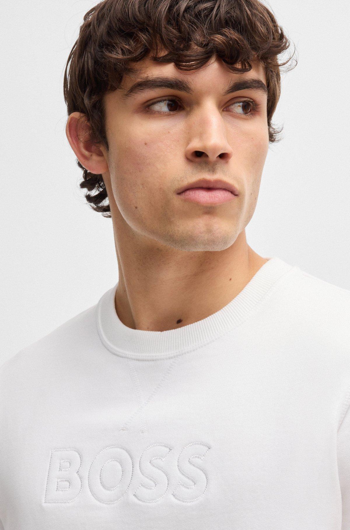 Cotton-terry T-shirt with embroidered logo Product Image