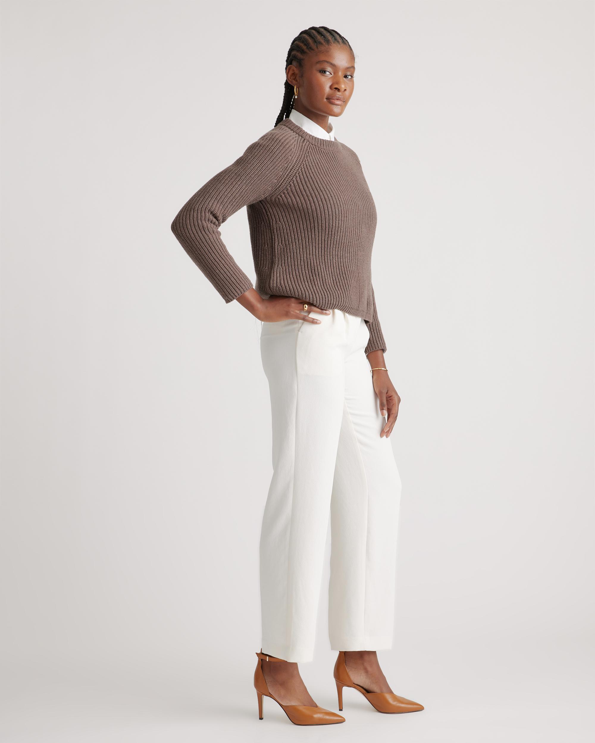 Quince | Women's Fisherman Crew Sweater Organic Cotton Product Image