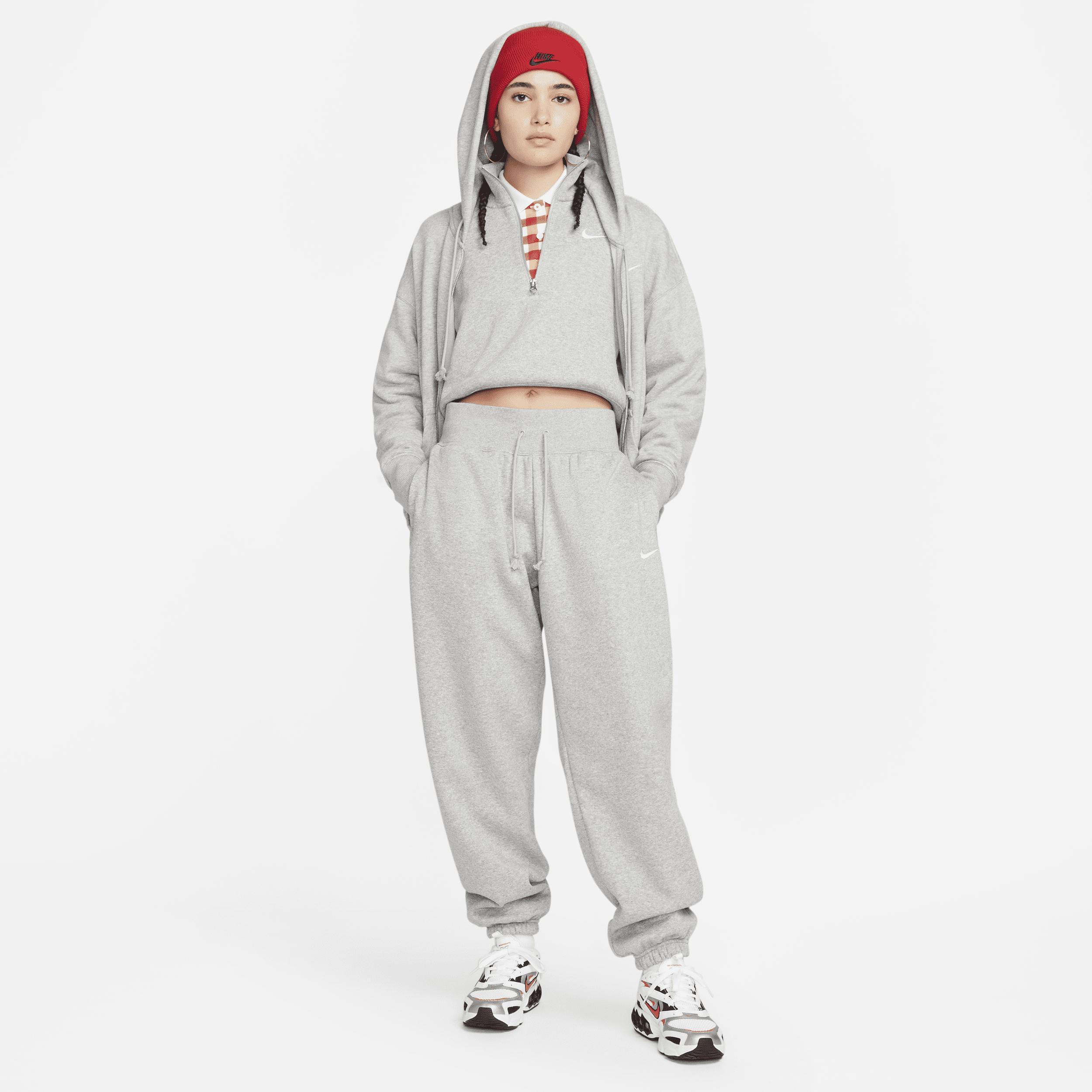 Nike Womens Style Fleece High Rise Pants - White/Black Product Image