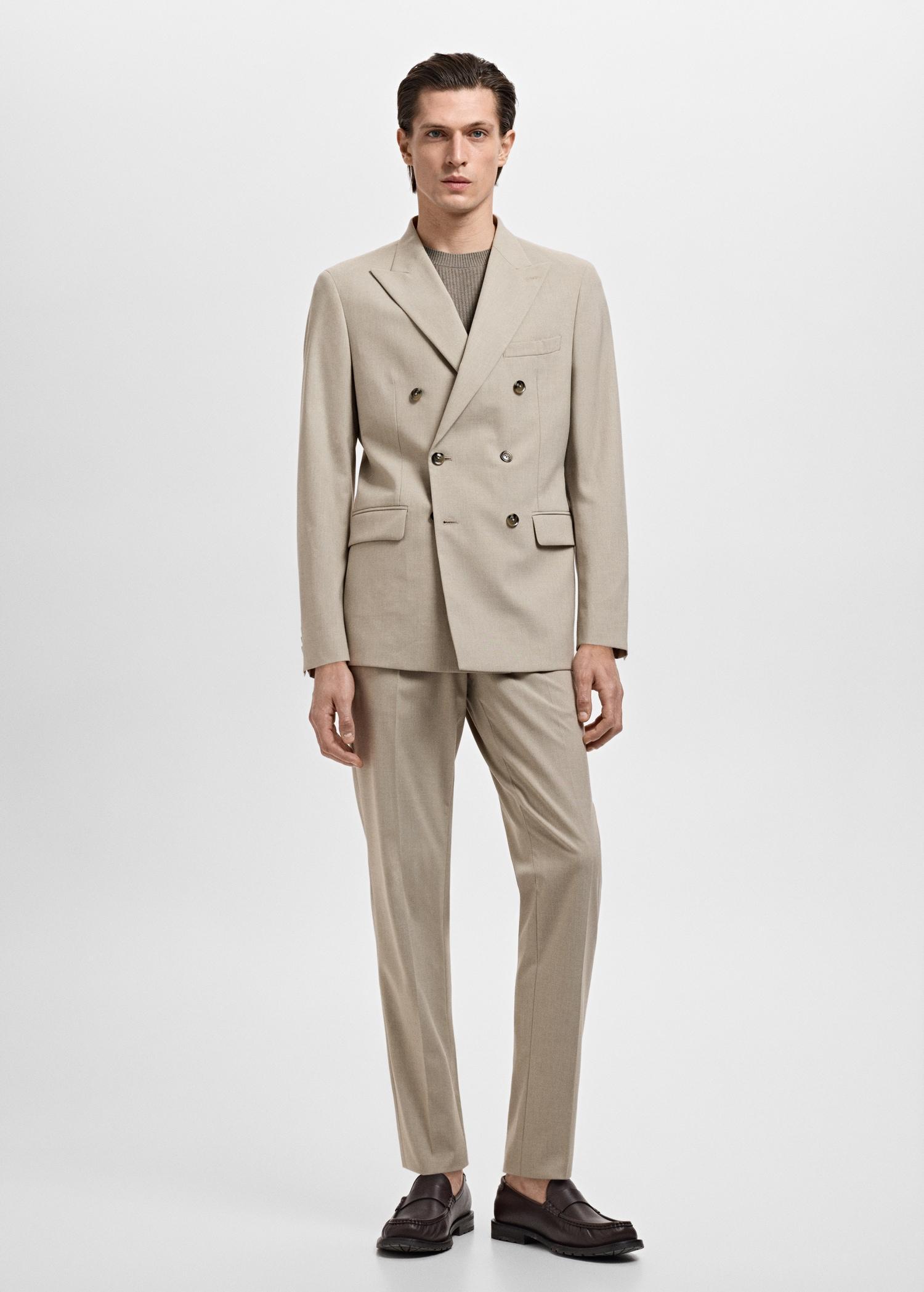 Monaco double-breasted slim-fit suit blazer - Men | MANGO USA Product Image