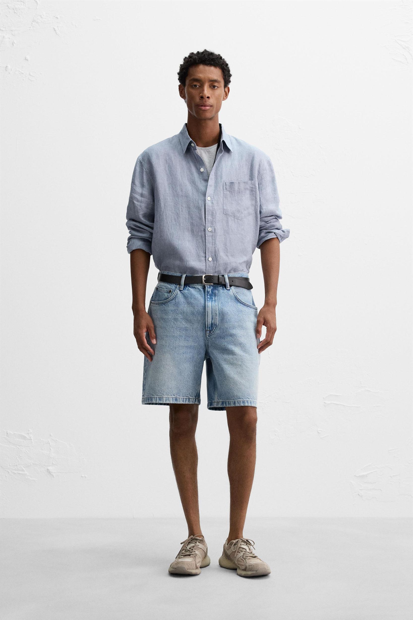 REGULAR FIT DENIM SHORTS Product Image