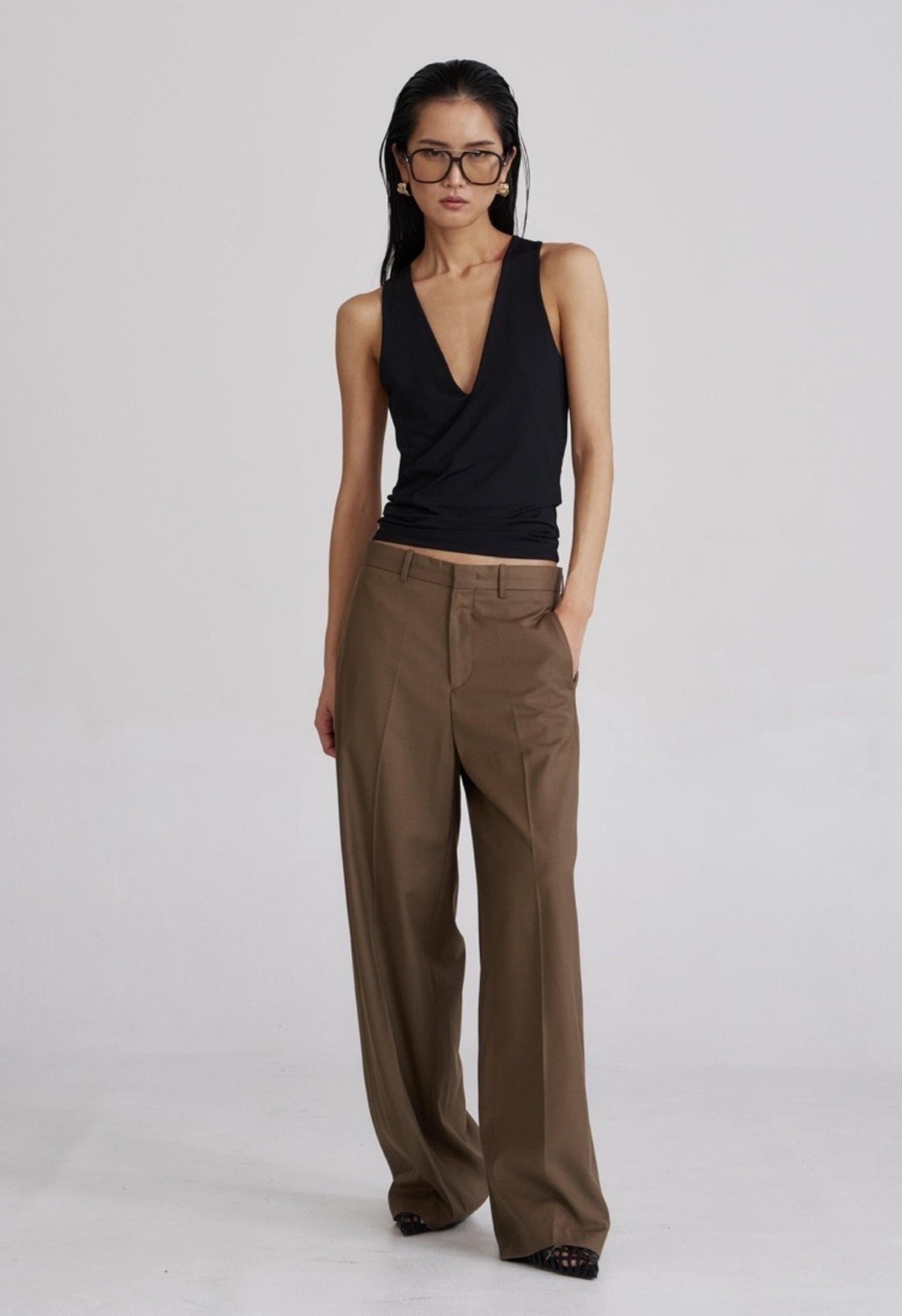 Deep V Jackie Top Black Product Image