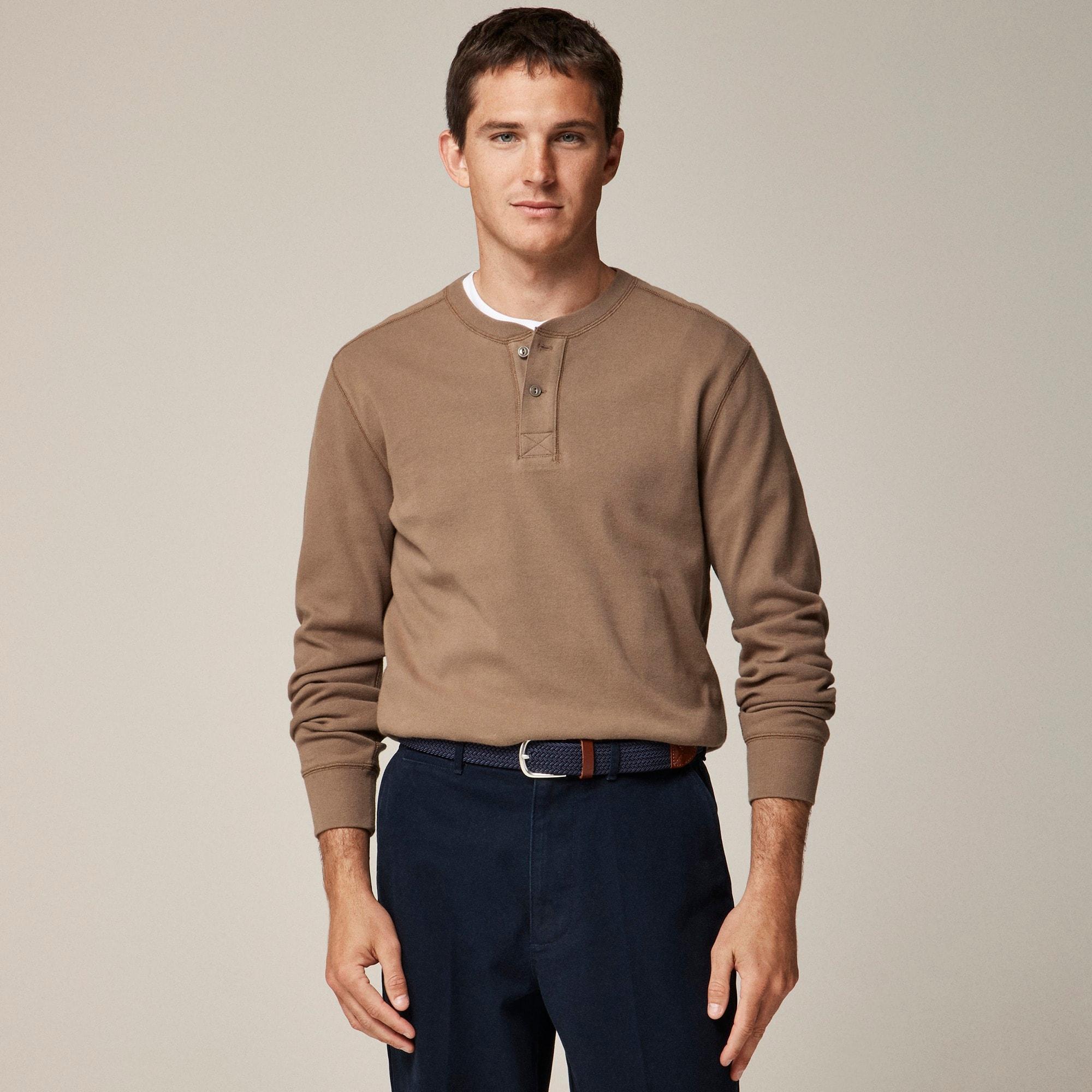 Heritage brushed rib-knit henley Product Image