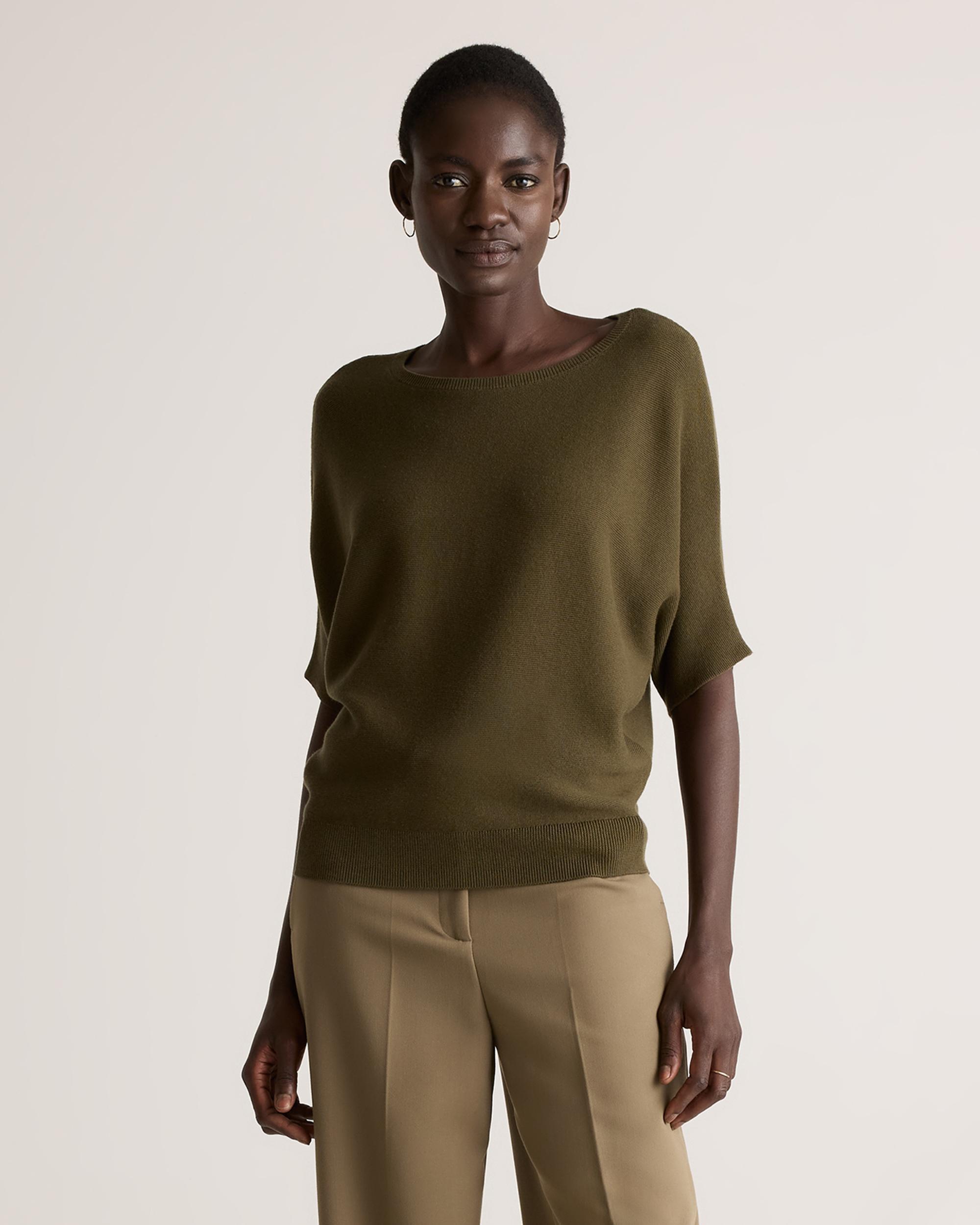 Quince | Women's Lightweight Cotton Cashmere Link-Stitch Dolman Sweater Product Image