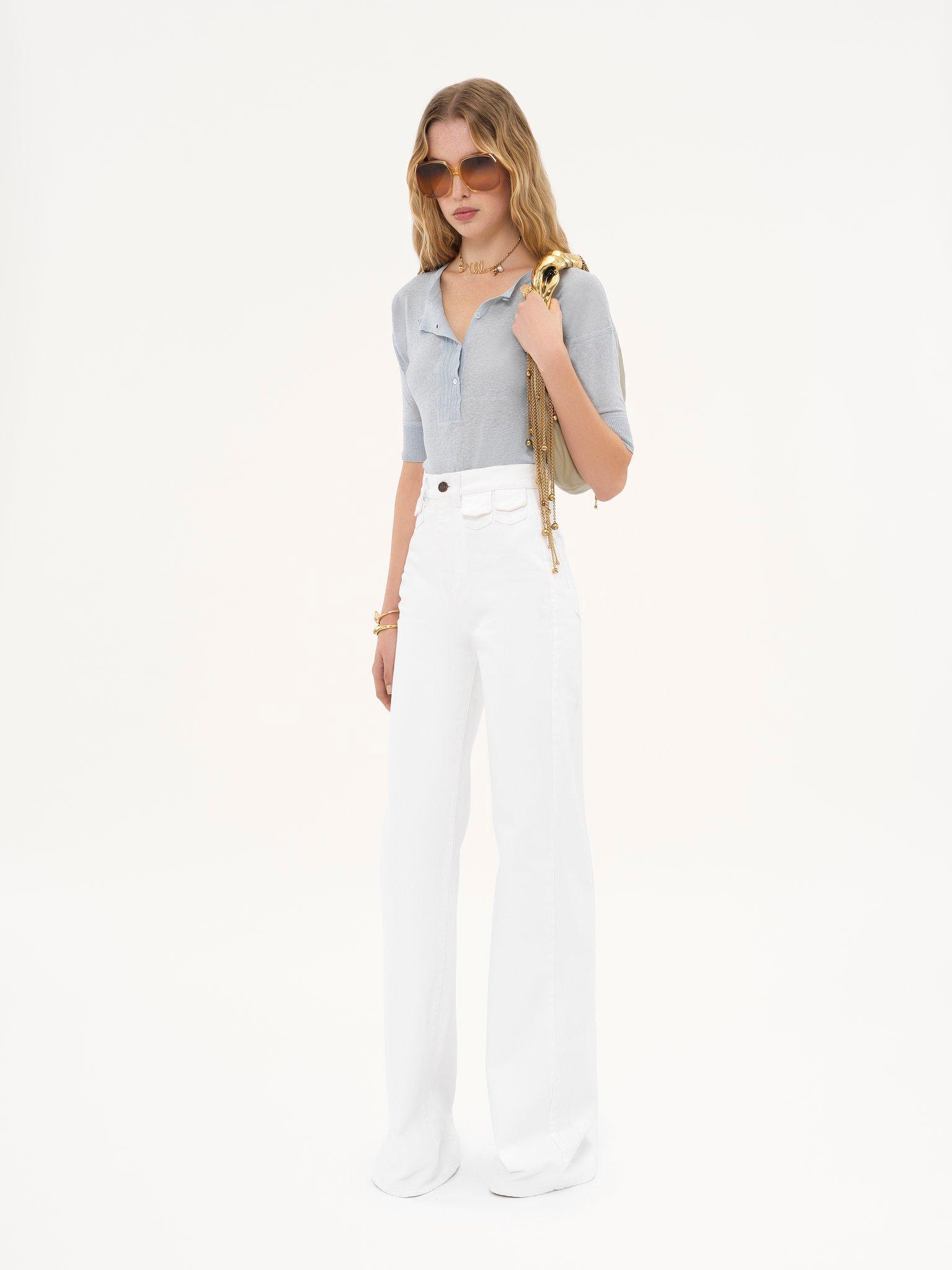 Short-sleeve Henley shirt in linen & silk knit Product Image
