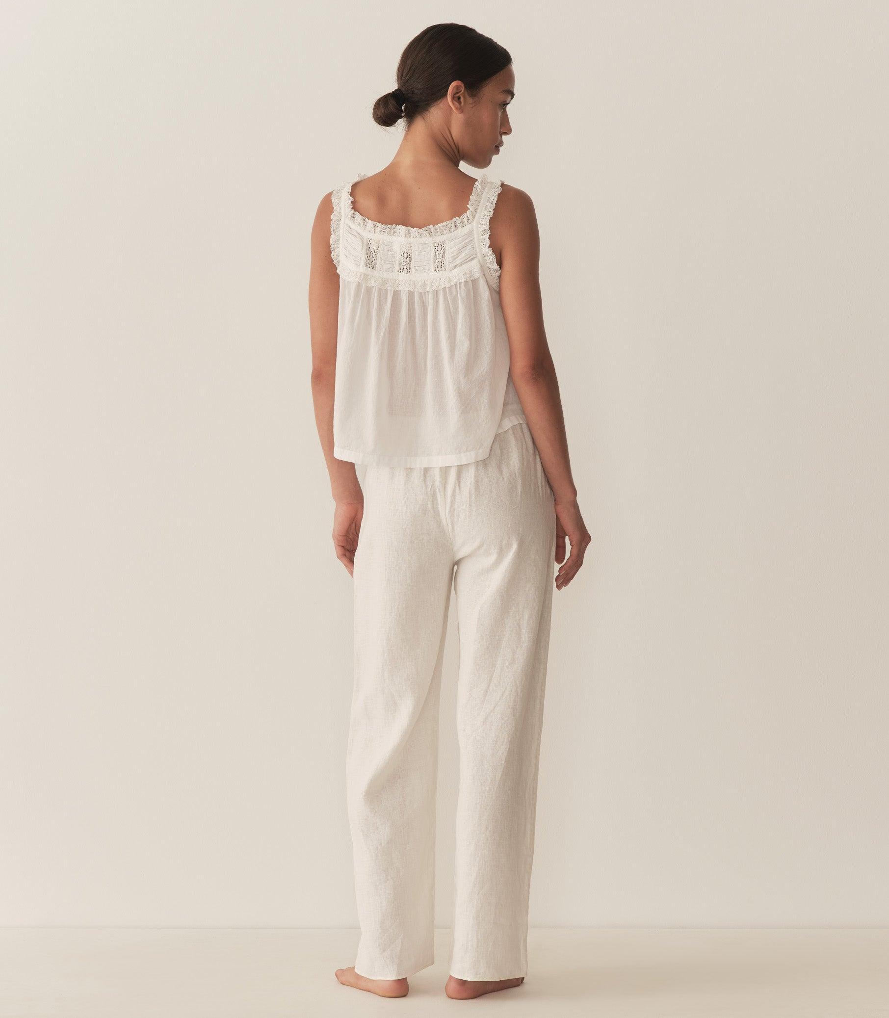 LAVON LINEN PANT -- SALT Product Image