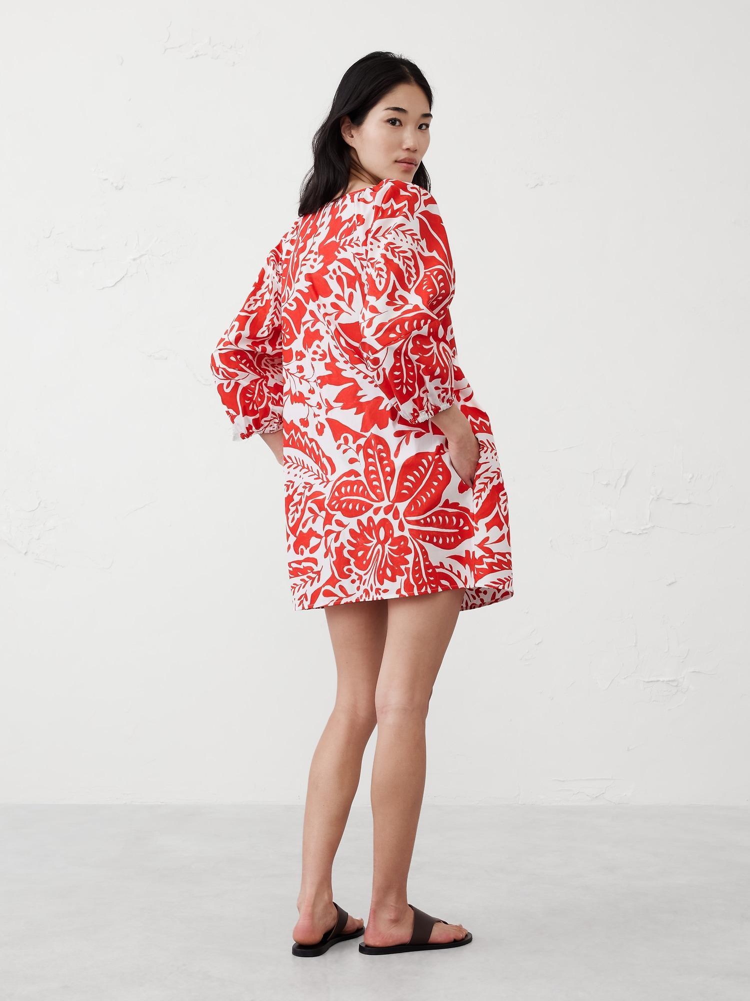 Eyelet Puff-Sleeve Mini Dress Product Image