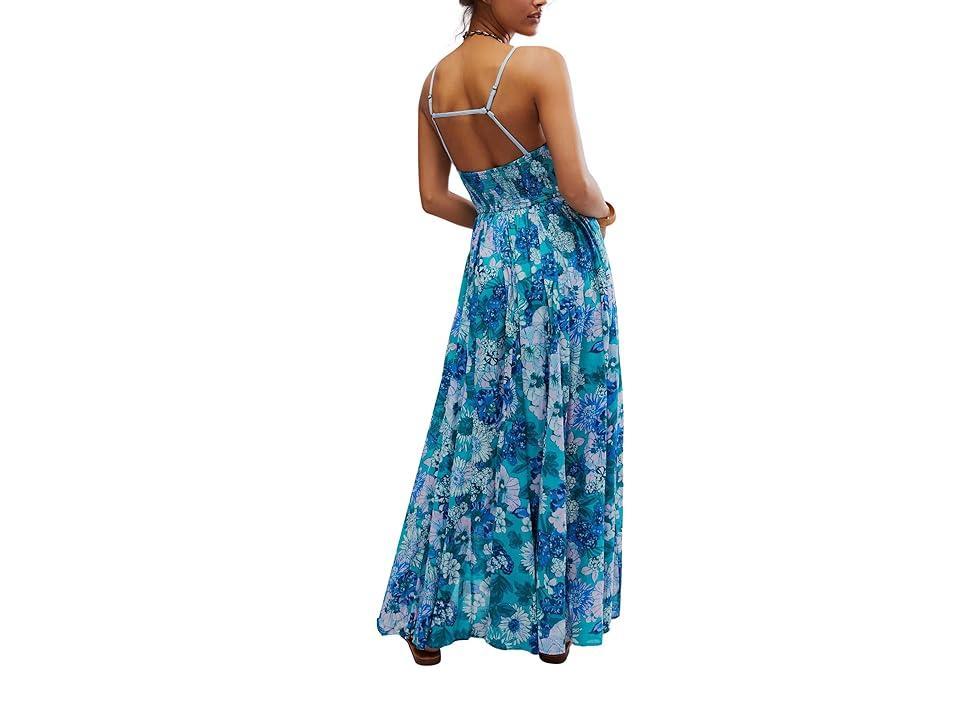 Free People Dream Weaver Maxi (Teal Combo) Women's Dress Product Image